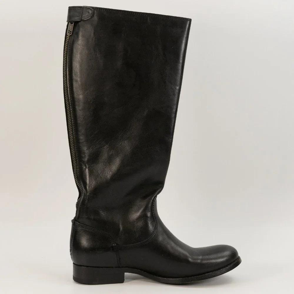 FRYE Women's Melissa Black Extended Button Back Zip 76431 size 6.5